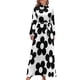thumbnail image 1 of Vestido largo con flores en blanco y negro para mujer Vestidos de verano Vestidos de noche para mujer, 1 of 4