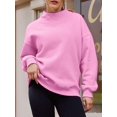 thumbnail image 4 of Womens Oversized Sweatshirts Highneck Pullover Long Sleeve Hoodies Tops Fall Fashion Outfits Clothes Pink M, 4 of 6
