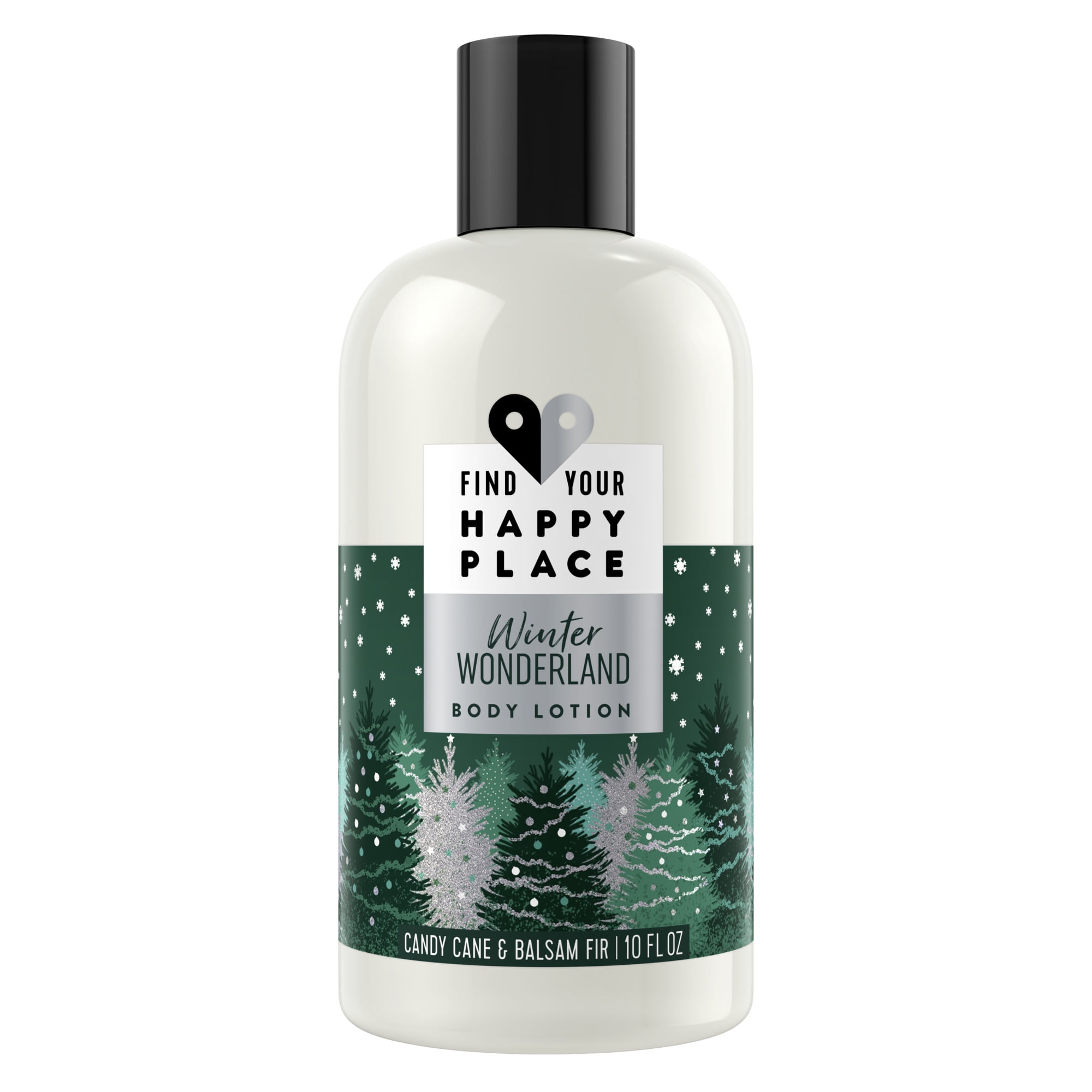 Find Your Happy Place Moisturizing Body Lotion for Dry Skin Winter Wonderland Candy Cane and Balsam Fir 10 fl oz