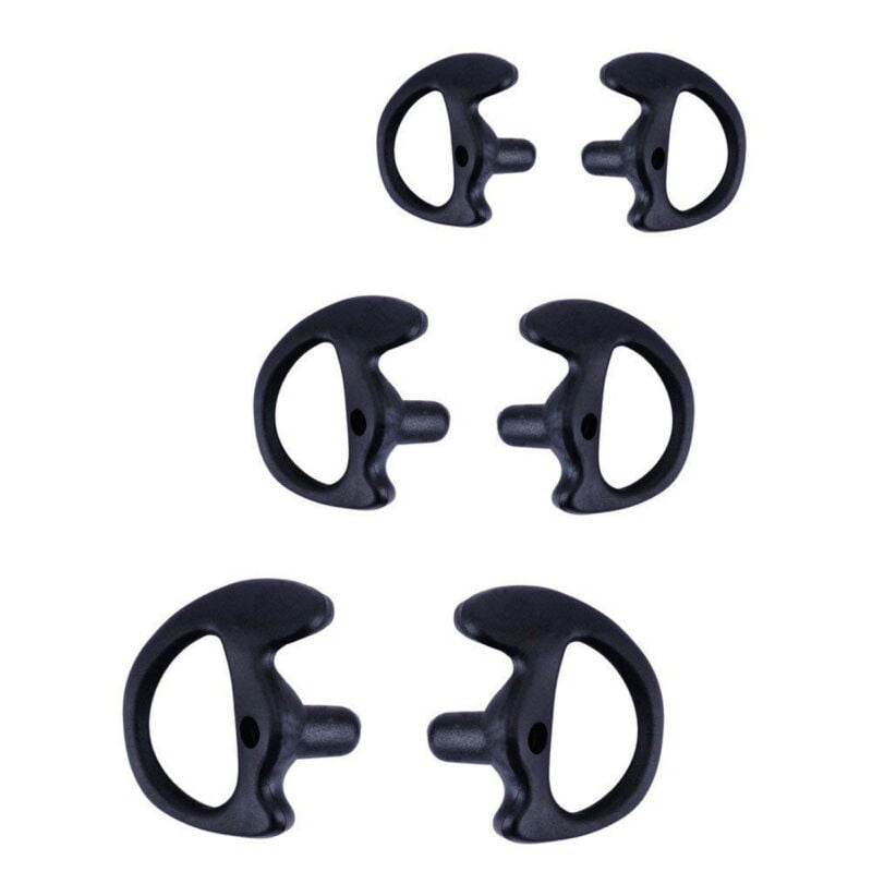 4 Right Large Police Ear Mold Piece Covert Radio Flesh Flexible Rubber Gel 