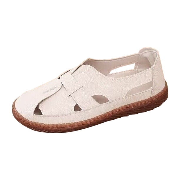 Amzcrzy Zapatos de mujer,Zapatos de mujer,Zapatillas de mujer, Zapatos de mujer de piel suave perforada con puntera ahuecada, cómodos zapatos de verano, sandalias de suela plana y suela blanda. Sanda
