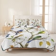 thumbnail image 3 of Full Quilt Set 78''x90'', Bird Leaf Lightweight Summer Bedspread Coverlet Set with 2 Pillow Shams, Spring Summer Tree Branch Farmhouse Retro Breathable All Season Quilt Bedding for Bedroom/Guest Room, 3 of 9