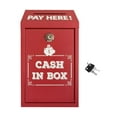thumbnail image 2 of yotijay Metal Donation Box Safe Money Collection Box for Fundraising School Business Red, 2 of 9