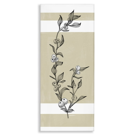 Stupell Industries Sweet Orange Branch Plants & Flowers Painting Wrapped Canvas Art Print Wall Art, 10 x 24