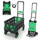 thumbnail image 1 of 2-in-1 folding hand truck dolly collapsible con folding basket retractable handle 4 wheels 330lb capacity-ideal para para moving y shopping (green), 1 of 7