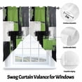 thumbnail image 3 of Abstract Graffiti Swag Curtain Valance for Windows, Green Black Ornamental Motif Window Treatments Short Swag Topper for Kitchen Windows Bathroom Bedroom, 36"x45", 3 of 8