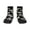 2 Black-1, variant on black white Skull bone Pattern Quarter Crew Socks,Toe Seamed Ankle Socks,Cotton Cushioned Breathable Athletic Crew Sports Socks