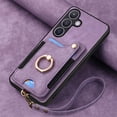 thumbnail image 6 of Asuwish Phone Case for Samsung Galaxy S25 Plus S25+ 5G Wallet Cell Cover with Tempered Glass Screen Protector Slim Lanyard Wrist Strap RFID Ring Stand Credit Card Holder Slot S25Plus 25S 25+ Purple, 6 of 10