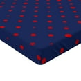 thumbnail image 2 of Ambesonne Mint Fitted Sheet, Dots Star, Twin Size, Indigo Vermilion, 2 of 3