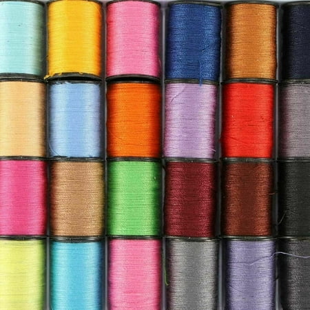 Sewing Machine Line thread Spool Set Bobbin Cotton Reel Needle Tape Kit 64 Rolls