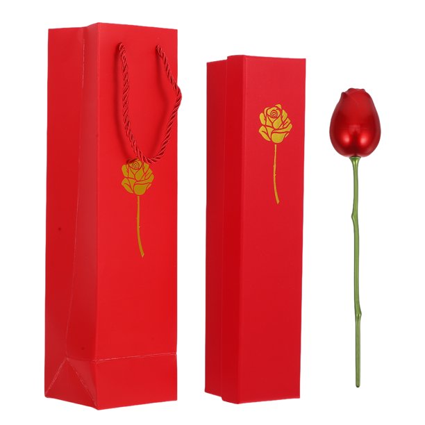 Caja de anillo con rosa roja, romántica caja de anillo de compromiso con flores para propuesta, ceremonia, aniversario de bodas, regalo de San Valentín, joyero para niñas