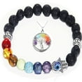 thumbnail image 2 of Love Pearl Unisex, Adult Chakra Pendant Necklace and Devil's Eye Lava Energy Stone Bracelet, 2 of 7
