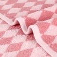 thumbnail image 4 of Unique Bargains Checkered Cotton Hand Towels for Bathroom Kitchen Pink 2-Piece, 4 of 5