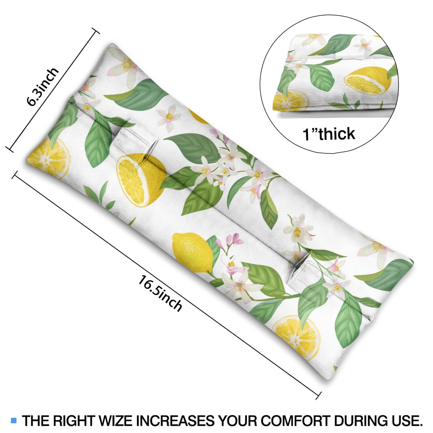 Lemon Lover Seatbelt Pillow for Post-Surgery - Mastectomy Breast Surgery Heart Surgery Recovery Cushion - Soft Car Travel Pillow (Bright Yellow)