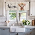 thumbnail image 2 of Cute Pig Valances for Windows Welcome Rod Pocket Curtain Valance Window Treatment Short Curtains for Kitchen Living Room, 54"x18", 2 of 9