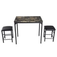 thumbnail image 5 of 3 Piece Counter Height Dining Set Faux Marble Table HW57058color WC, 5 of 14