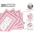thumbnail image 4 of Vargottam Placemats- Placemat For Dining Table, Set Of 4- Printed & Reversible CottonNapkin-IndoorPlacematsFor Home & Kitchen Dining Table- Asian Block (Light Pink), 4 of 5