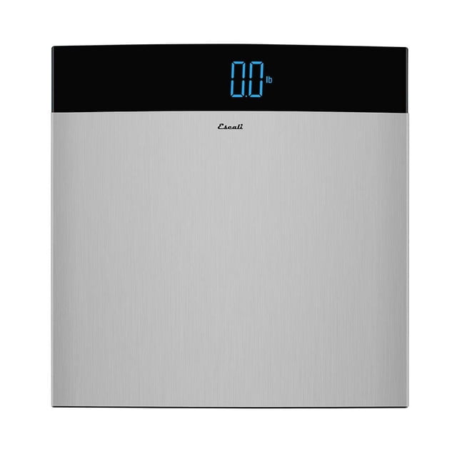 Báscula de baño electrónica digital de acero inoxidable extragrande Escali para peso corporal con capacidad extraalta de 440 lb, pilas incluidas