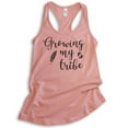 thumbnail image 1 of Growing My Tribe Tank Top, Ladies Racerback Tank Top, Pregnancy Tank, New Mom Tank, Baby Announcement Tank, Desert Pink, XX-Large, 1 of 3