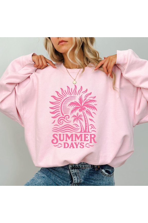 Summer Day Sweatshirt, Beach Sweatshirt, Ocean Lover, Aesthetic Coastal Sweatshirt, Retro Vacation Sweatshirt for Women, Birthday Girl Tshirt All Size S-5XL