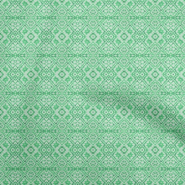 oneOone Viscose Jersey Light Green Fabric Asian Ikat Sewing Craft Projects Fabric Prints By Yard 60 Inch Wide