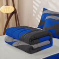 thumbnail image 6 of Homewish Vintage Camouflage Zipper Full Size Comforter Sets with Fitted Sheet and 2 Pillowcases,Modern Geometric Zipper Bedding Set,Navy Gray,Light Gray Reversible,4pcs, 6 of 8