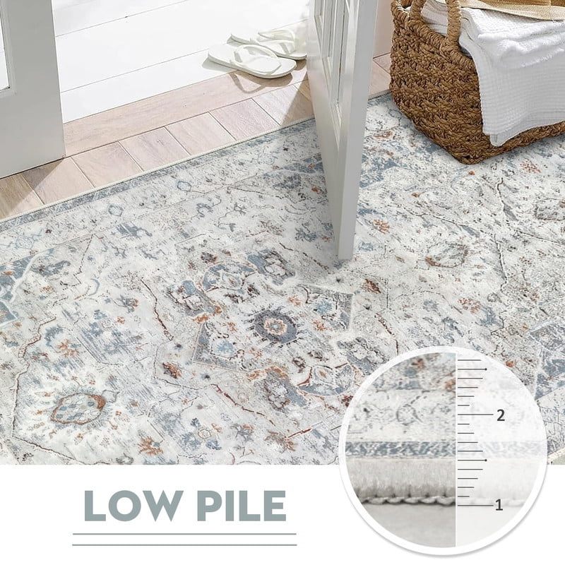 Aonewoe 2x6 Boho Runner Rug for Hallway Non Slip Washable Kitchen Runner Rug Soft Carpet Rug Runners for Hallway Kitchen Bathroom Bedroom Entryway