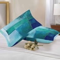 thumbnail image 2 of Lumbar Pillow Covers 20x12 Inch Set of 2, Teal Blue Oil Painting Waterproof Outdoor Pillow Covers, Modern Abstract Geometric Art Decorative Cushion Pillowcases for Couch, Sofa, Bed, Garden, Patio, 2 of 9