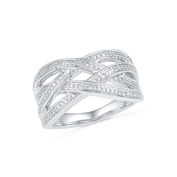 STERLING SILVER 0.04 CTTW WHITE DIAMOND FASHION RING