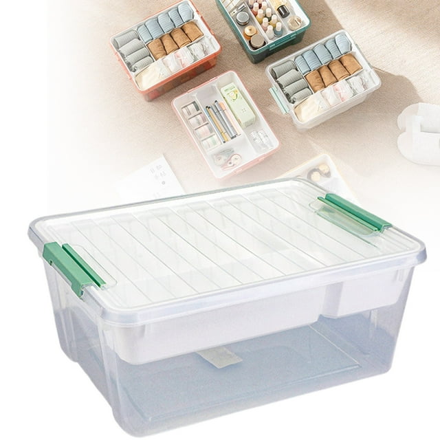 Étagère de Cuisine Design Minimaliste Design Compact Construction Robuste Boîte de Rangement en Plastique avec 4 Compartiments Amovibles Plateau Conteneur de Rangement Portable avec Poignée pour Organiser Outil Artisanat Perles Couture