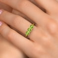 thumbnail image 4 of Gem Stone King 10K Yellow Gold Green Peridot Engagement Ring for Women | 1.65 Cttw | Round 5MM | Gemstone August Birthstone | Size 7, 4 of 6