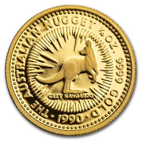 1990 Australia 1/10 oz Gold Nugget PF