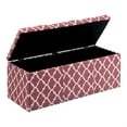 thumbnail image 2 of Furniture of America Haas Contemporary Fabric Storage Ottoman in Red, 2 of 6