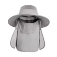thumbnail image 2 of Sombrero para el portátil para exteriores con protección facial para deportes al libre, jardinería y acampada. Gris claro, 2 of 8