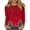 3/4 Sleeve Christmas Shirt-A52 Red, variant on Plus Size Christmas Shirts for Women Long Sleeve Xmas T-Shirt Snowflake Printed Crewneck Tops Pullover Loose Fit Funny Blouse Festival Party Outfits Sweatshirt
