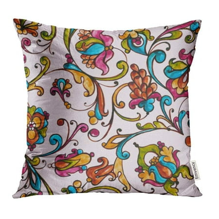 YWOTA Monogram Watercolor Italian Majolica on the in Yellow Orange and Cobalt Colors Pillow Cases Cushion Cover 20x20 inch