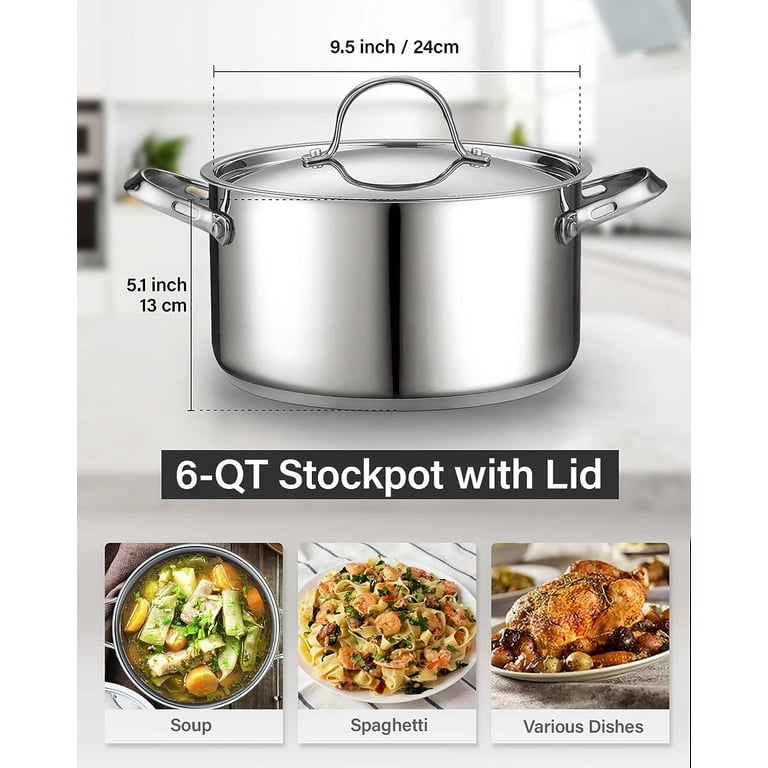 Cooks Standard 18/10 Stainless Steel Stockpot 6-Quart, Classic