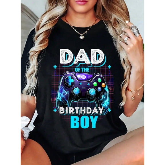 100% Cotton Casual Tshirt Dad Of The Birthday Boy Matching Video Game Birthday Party T-Shirt