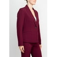thumbnail image 3 of Le Suit Notched Collar One Button Jacket with Button Hook Zipper Closure Pockets Crepe Pants Suit (T-CABARET / 8P, 3 of 18