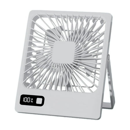 

YOLOKE Rechargeable Table Fan with LED Digital Display - Foldable 180 Degree Rotation Portable and Adjustable with 5 Levels Ideal for Home Office Travel and Outdoor Use