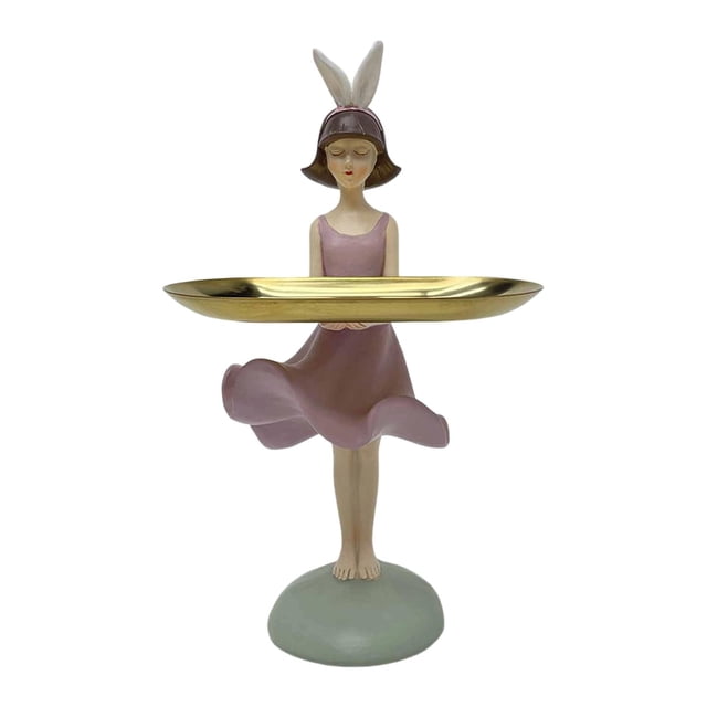Bandeja de resina para niña, estatua, figura coleccionable, organizador de escritorio, llavero para , joyas, armario, mostrador, entrada