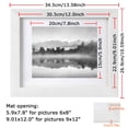 thumbnail image 4 of 9x12 Picture Frames White Matted 6x8 Wooden Picture Frame Poster Frame for Wall Hanging and Home Decoration-White, 4 of 8