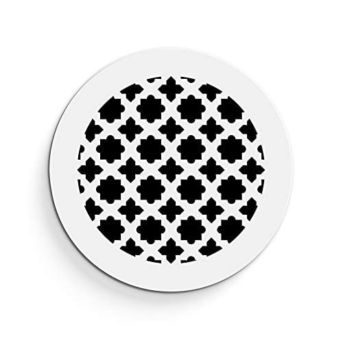 Saba Air Vent Cover Grille Acrylic Plexiglass 4 Round Duct Opening 5 Overall White Finish Decorative Register Covers For Walls And Ceilings Not Floor Use Venetian 2pcs Com Saba Air Vent Cover Grille Acrylic, Round Ceiling Air Conditioning Vent Covers