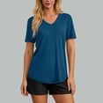thumbnail image 2 of Lenpel Workout Tops for Women Short Sleeve V Neck Curved Hem Athletic Casual T-Shirts Running Yoga Tees UPF 50+ Sun Shirts, 2 of 7