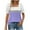 Purple, variant on Women's Square Neck Tops Striped Colorblock Trendy Casual Summer Ruffled Short Sleeve T-shirts Blouses (XL, Purple)