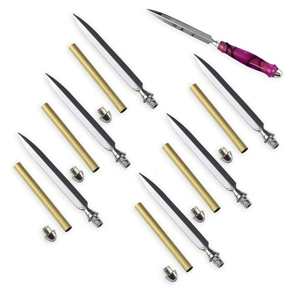 Letter Opener Project Kit - Chrome Finish, 6 Pieces, Pack for Making Office Classroom Supplies DIY,1 set pen making kit