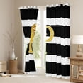 thumbnail image 3 of Erosebridal Glitter Print Letter Black Out Curtains, Bowknot Monogrammed P Curtains Pack of 2 (42x63 Each), 3 of 6
