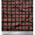 thumbnail image 1 of Soimoi Brown Moss Georgette Fabric Check Check Printed Fabric 1 Yard 42 Inch Wide, 1 of 4