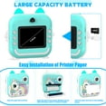 thumbnail image 6 of Rirool Instant Print Camera for Kids, 48MP 1080P HD Digital Camera with Bluetooth, 32GB Card, 5 Thermal Paper Rolls, Creative Accessories, Gift for Boys & Girls Ages 3–12 (Blue), 6 of 8
