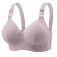 thumbnail image 2 of Amidoa Push-up Bras for Older Women Purple Wire-Free Heavy Breast High Impact Bra Lingerie for Women 38, 2 of 3